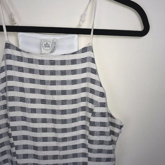 Paper Crane Dress Spaghetti Straps Off White Blue - Picture 2 of 4